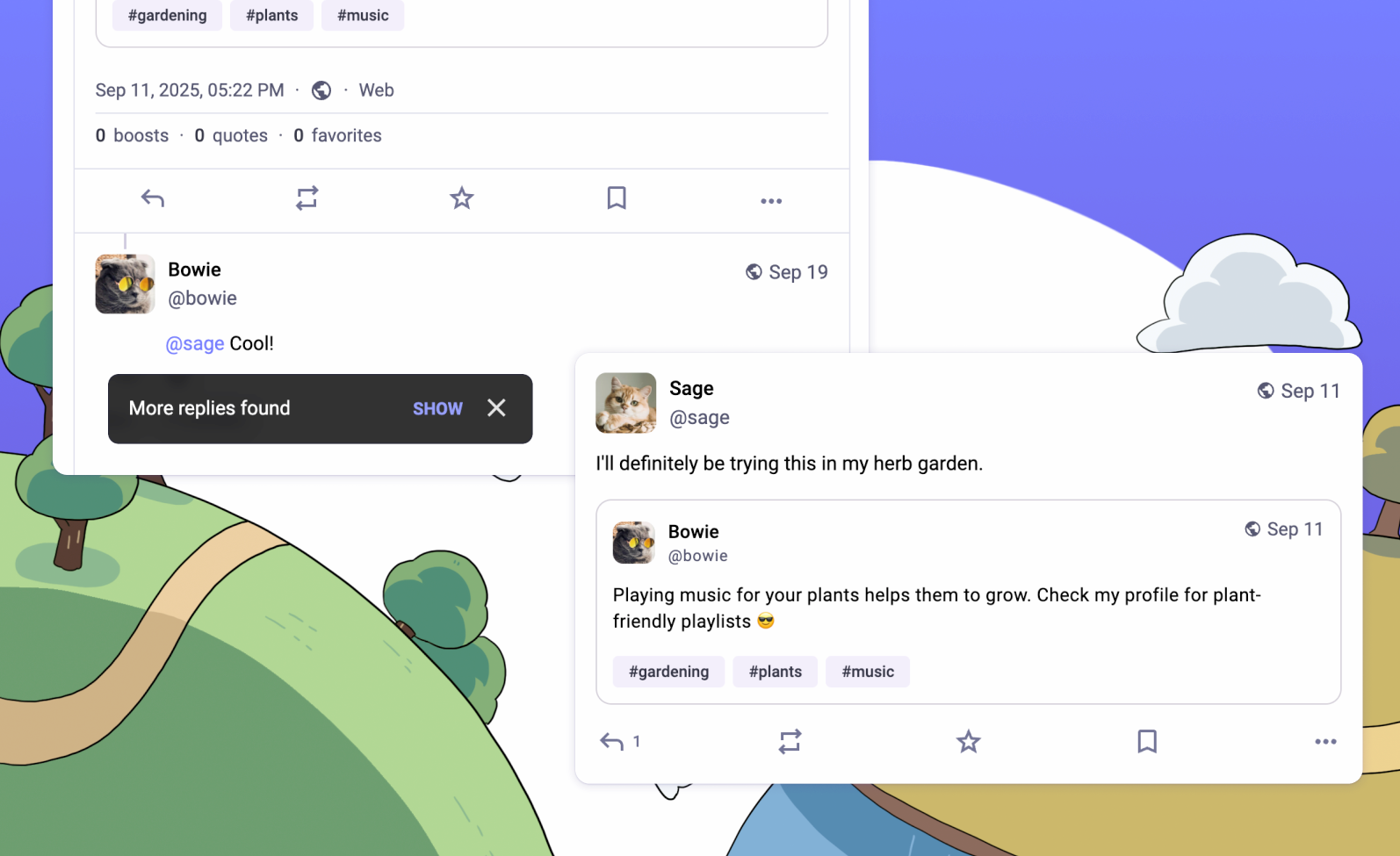 A Mastodon screenshot