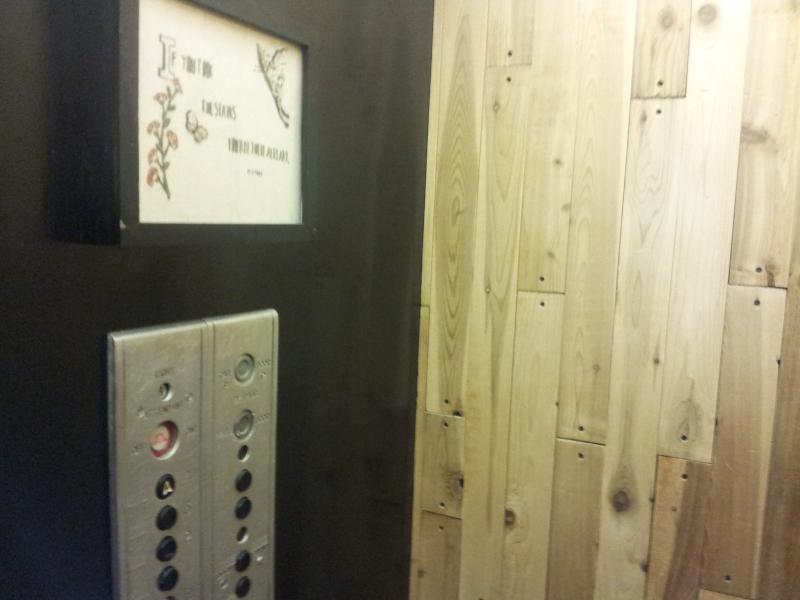 Wooden elevator.