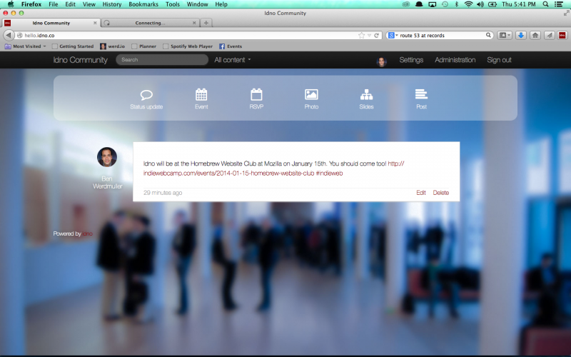 Idno Community posting interface