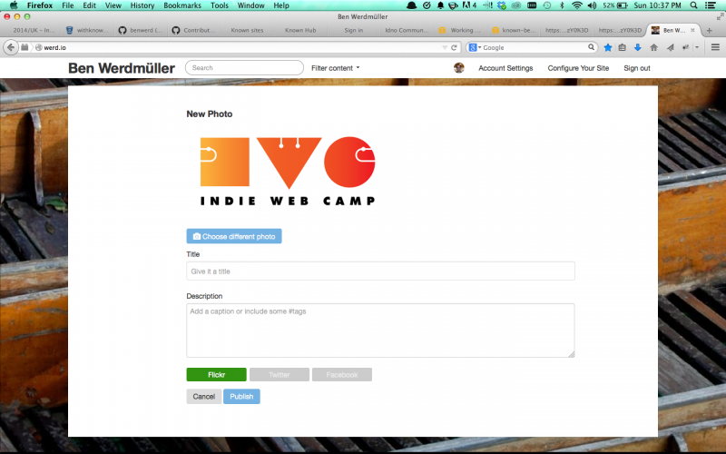 Known photo upload interface