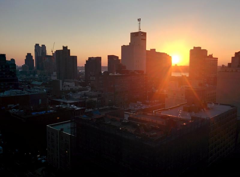 Sunset over Manhattan.