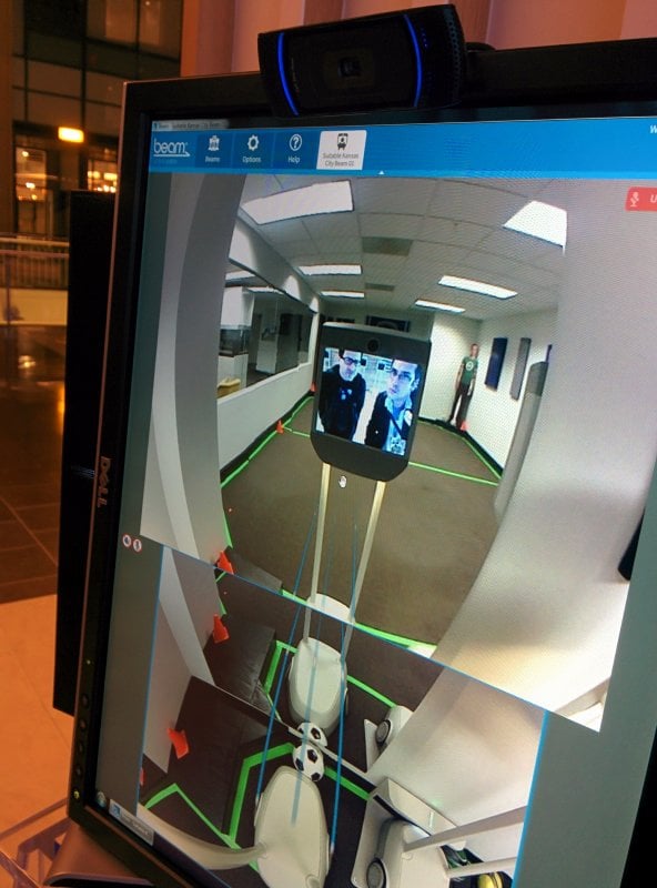 Selfie with @t via a telepresence robot in Kansas City