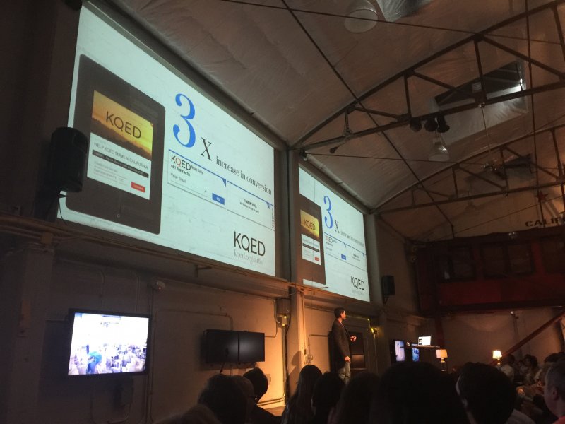 By connecting user analytics to site actions, @ekplugin increased KQED's conversions 3x. #matterdemoday