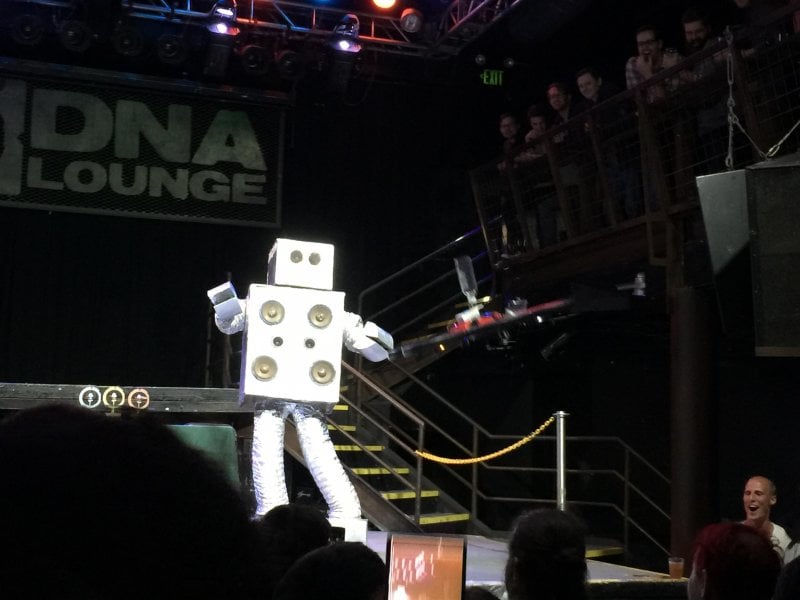 It's a robot-and-cocktail-pouring-drone kind of night. 