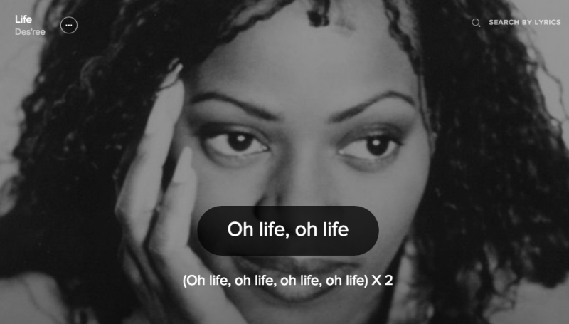 Just discovered Spotify's lyrics feature. It's pretty good!