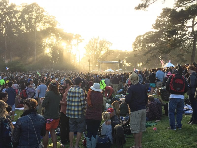 Crowd in Golden Gate Park to see Flogging Molly