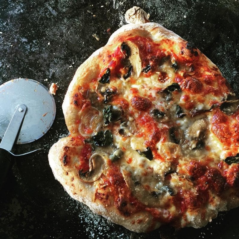 Ma's homemade pizza, which she is rightly very proud of. Delicious.