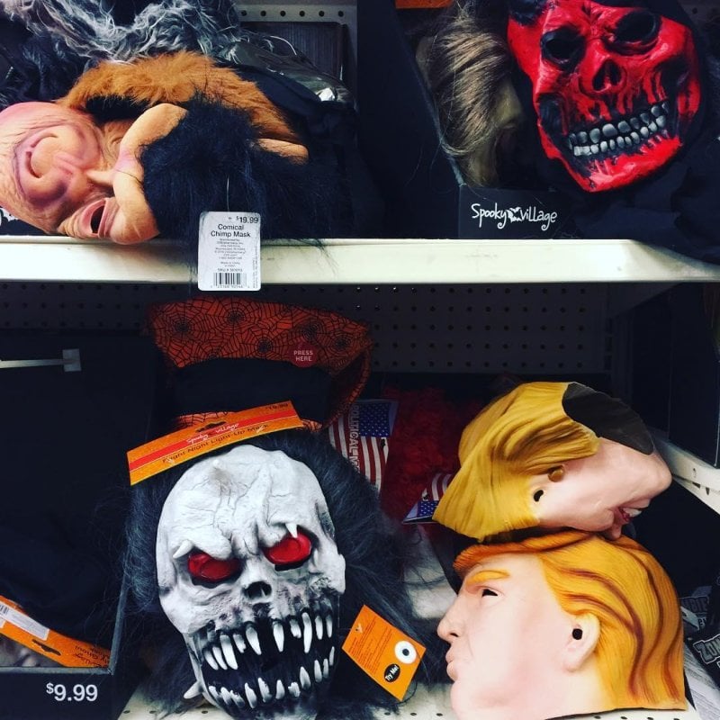 A selection of scary masks at CVS.