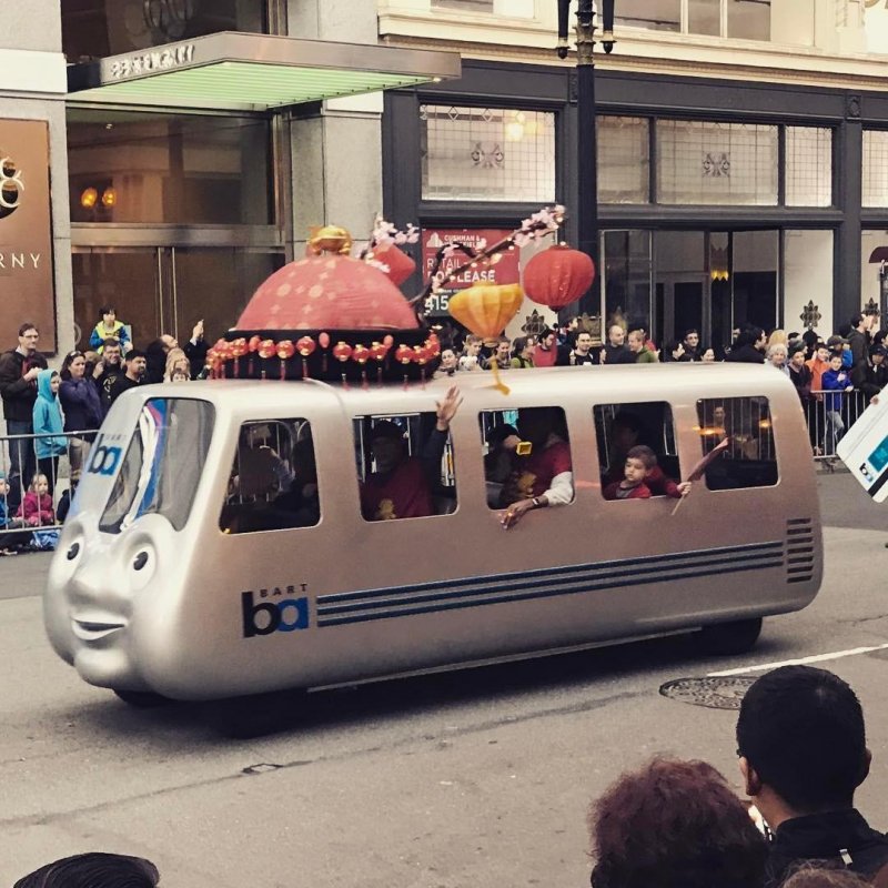 At this year's parade, BART is wearing a nice hat.