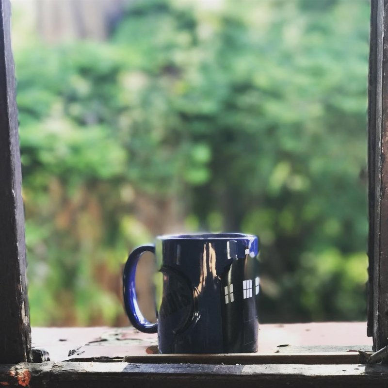 Morning coffee in the Treehouse.