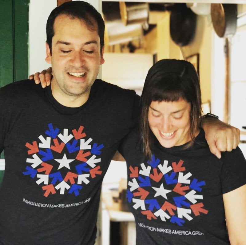 Hannah and I came down wearing the same T-shirt this morning. How embarrassing! (And now everybody in the house wants one.)