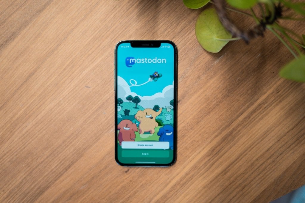 The Mastodon homepage, displayed on a smartphone