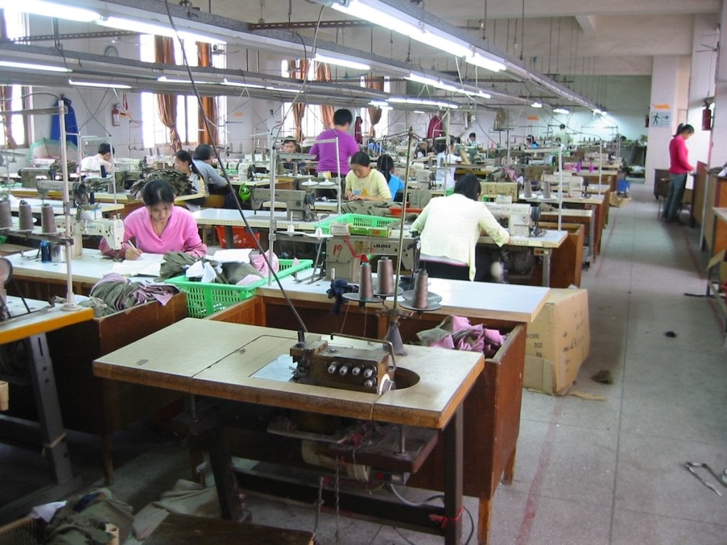 A clothing factory in China