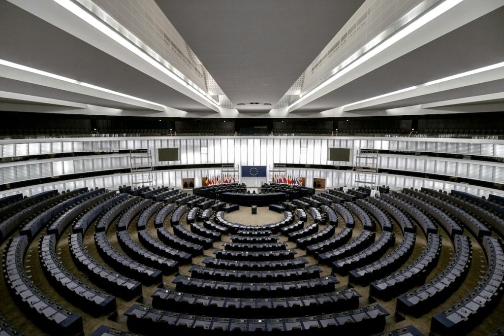 The European parliament, sitting empty