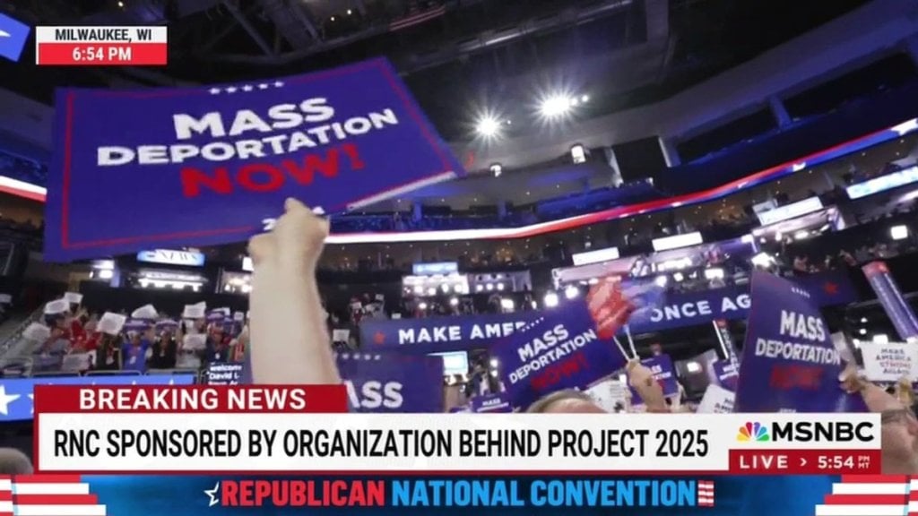 A screenshot from MSNBC, showing 